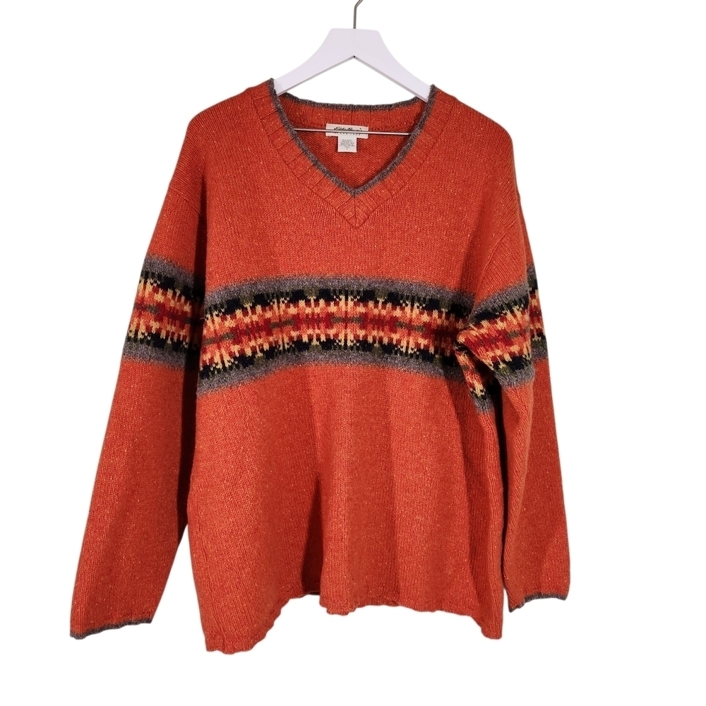 Eddie Bauer Vintage 90's Fair Isle Sweater, Sz Lg